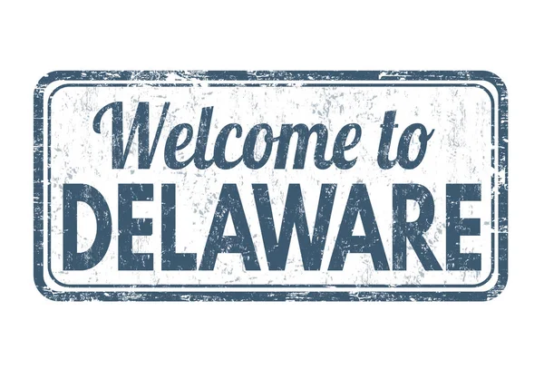 Bienvenido a Delaware signo o sello — Vector de stock