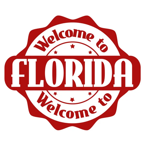 Bienvenido a la firma o sello de Florida — Archivo Imágenes Vectoriales