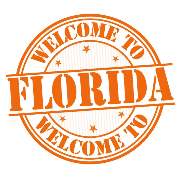 Bienvenido a la firma o sello de Florida — Vector de stock