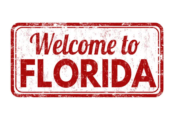 Bienvenido a la firma o sello de Florida — Vector de stock