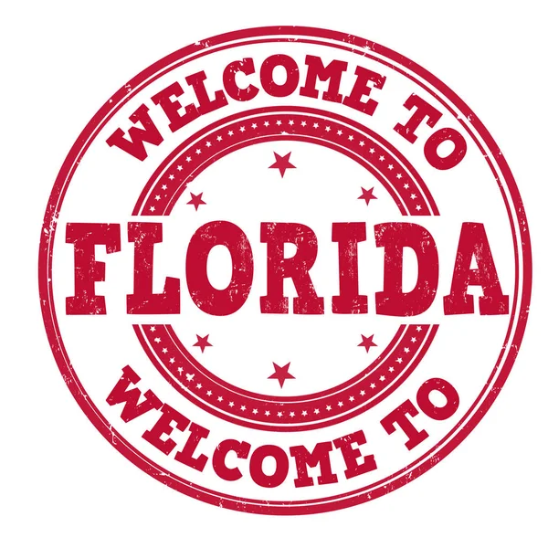 Bienvenido a la firma o sello de Florida — Archivo Imágenes Vectoriales