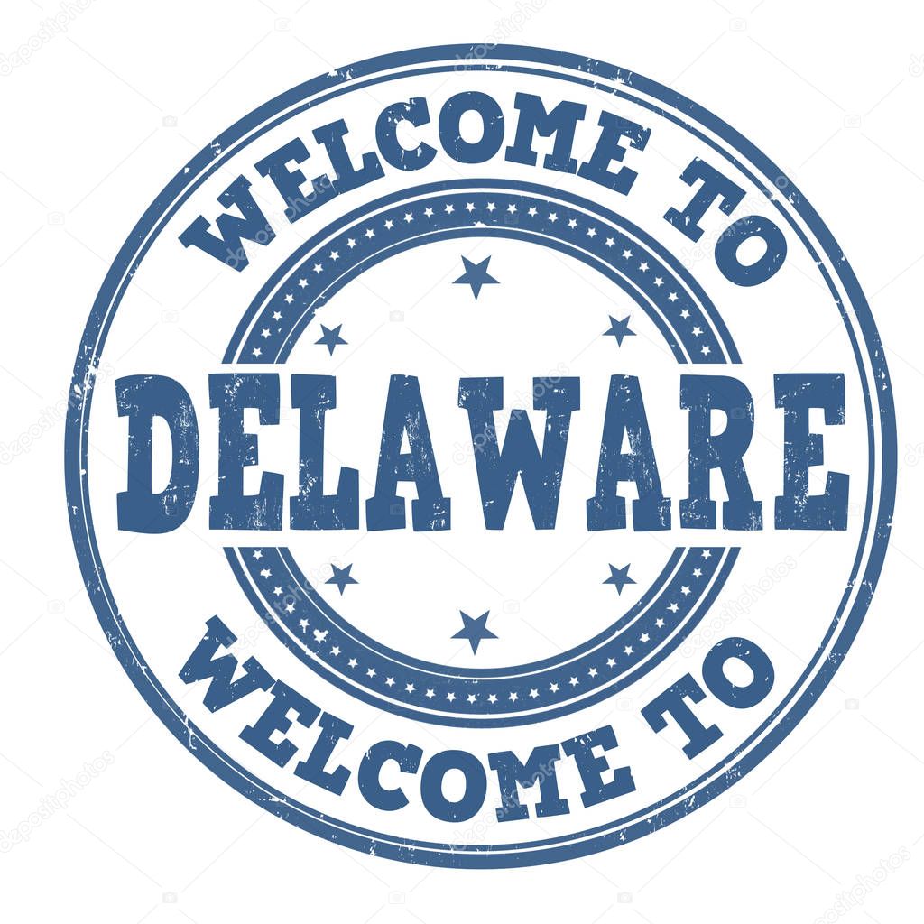 Welcome to Delaware sign or stamp