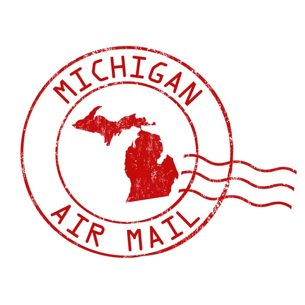 Assinatura ou carimbo dos correios de Michigan — Vetor de Stock