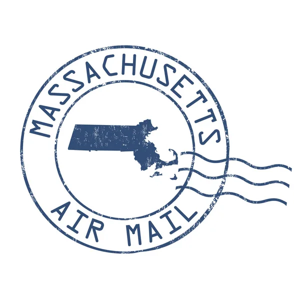 Firma o sello de la oficina postal de Massachusetts — Archivo Imágenes Vectoriales