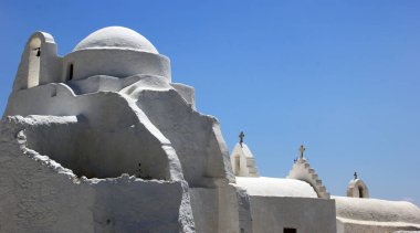 Panagia Paraportiani kilisede Mykonos island, Yunanistan