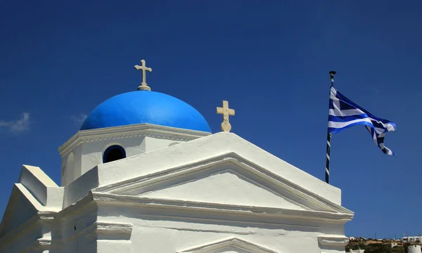 Mica biserică din insula Mykonos, Grecia — Fotografie, imagine de stoc