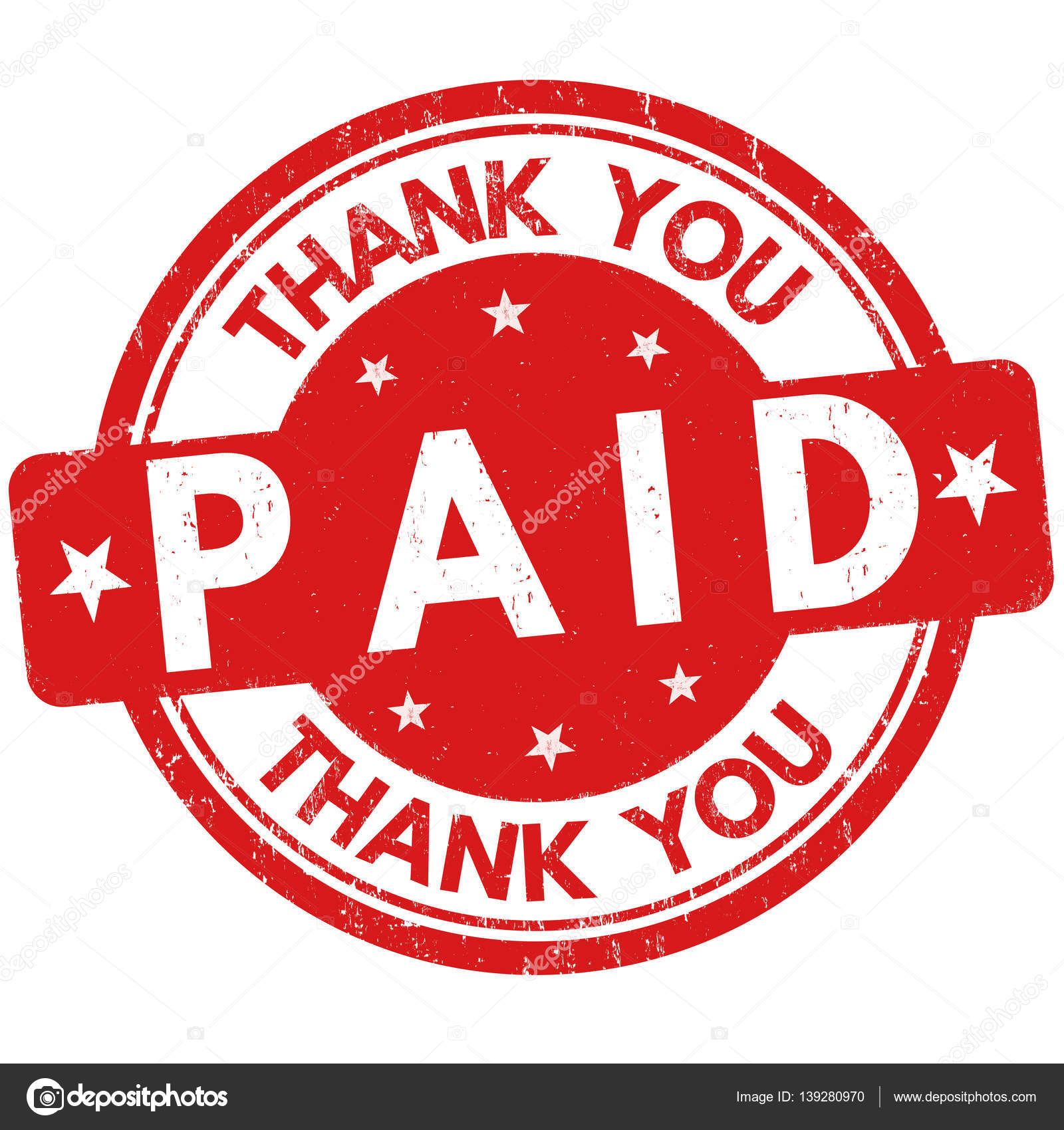 Paid and thank you sign or stamp — Stock Vector © roxanabalint #139280970