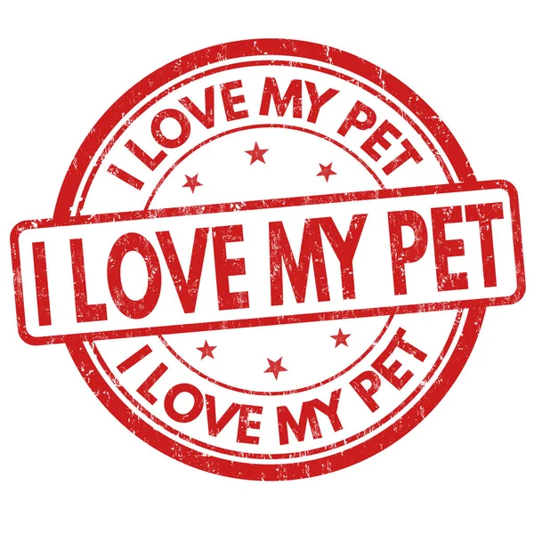 J'aime mon signe ou timbre pour animaux de compagnie — Image vectorielle