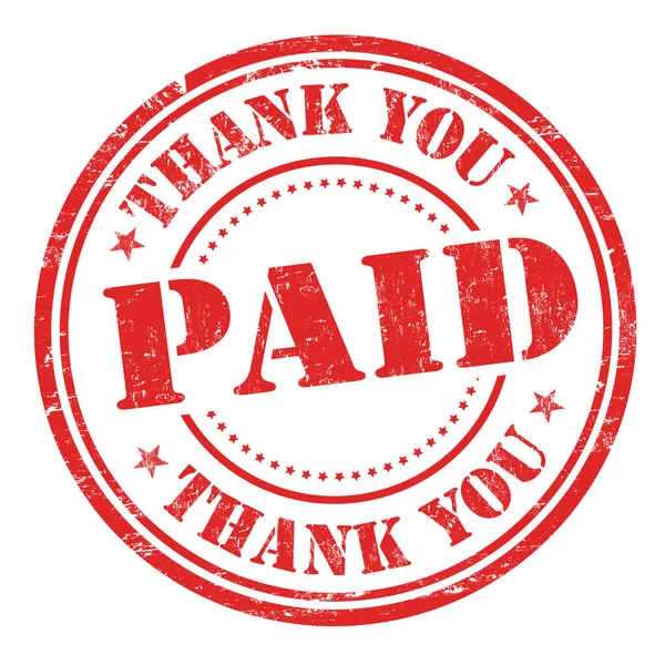 Paid and thank you sign or stamp — Stock Vector