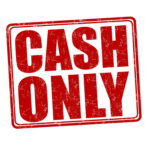 Cash only sign or stamp