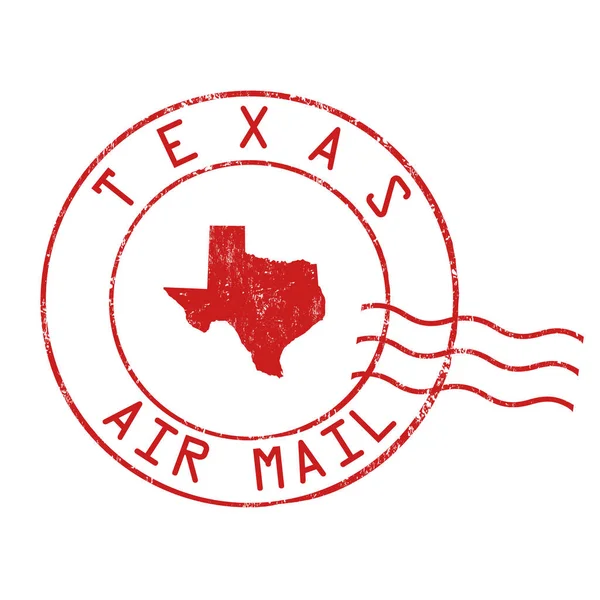 Texas bureau de poste, timbre postal aérien — Image vectorielle
