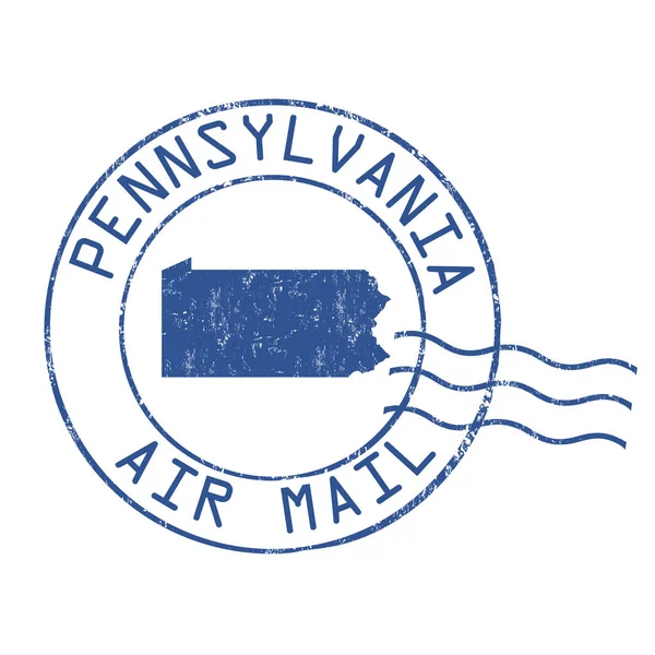 Pennsylvania postán, légi postai bélyegző — Stock Vector