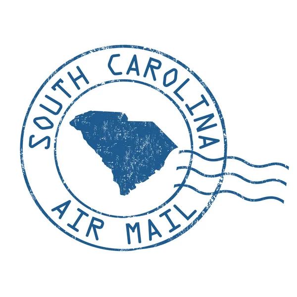 Caroline du Sud bureau de poste, timbre poste aérienne — Image vectorielle