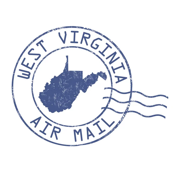 Virginie occidentale bureau de poste, timbre poste aérienne — Image vectorielle