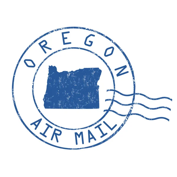 オレゴン州の郵便局、航空メール スタンプ — ストックベクタ