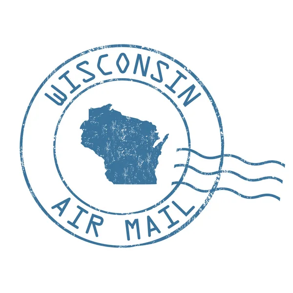 Ufficio postale del Wisconsin, timbro della posta aerea — Vettoriale Stock