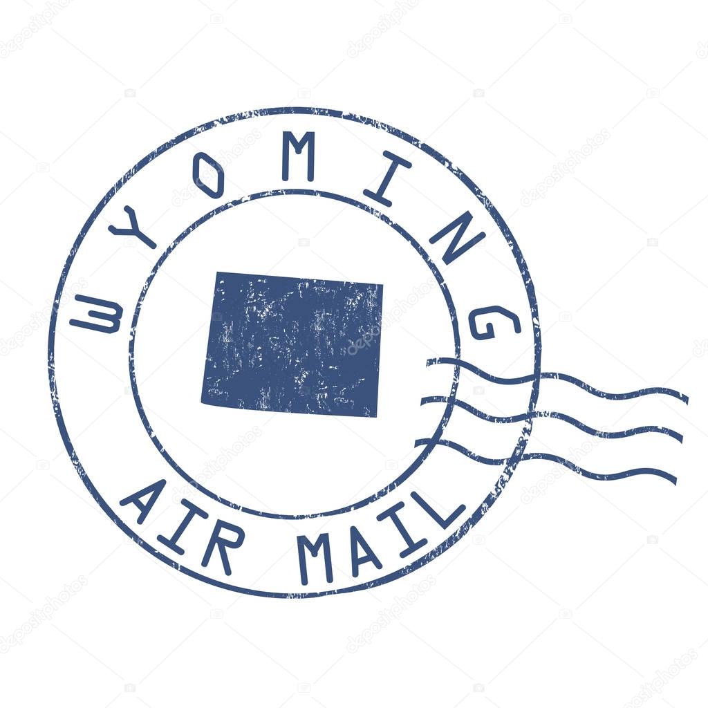 Wyoming post office, air mail stamp