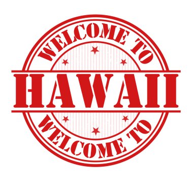 Hawaii işareti veya damga için hoş geldiniz