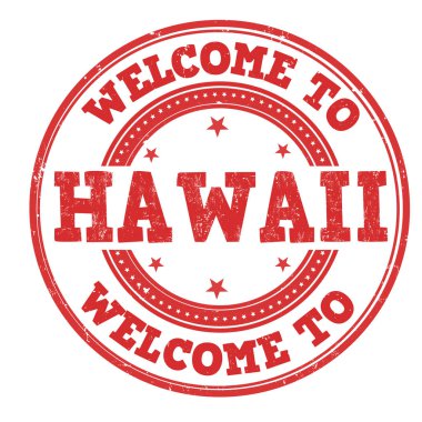 Hawaii işareti veya damga için hoş geldiniz