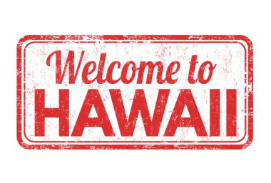 Hawaii işareti veya damga için hoş geldiniz