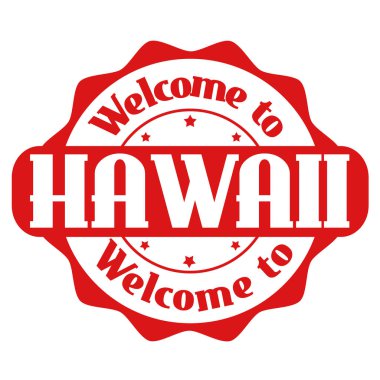 Hawaii işareti veya damga için hoş geldiniz