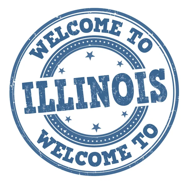 Bienvenue à Illinois signe ou timbre — Image vectorielle