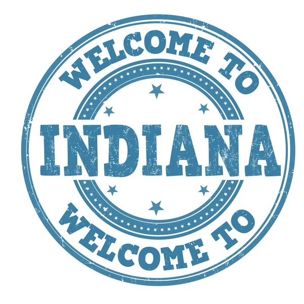 Benvenuti a Indiana segno o timbro — Vettoriale Stock