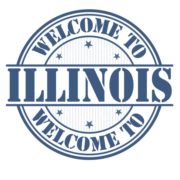 Välkommen till Illinois tecken eller stämpel — Stock vektor