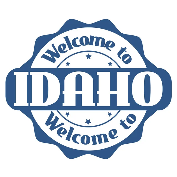 Bienvenido a Idaho signo o sello — Archivo Imágenes Vectoriales