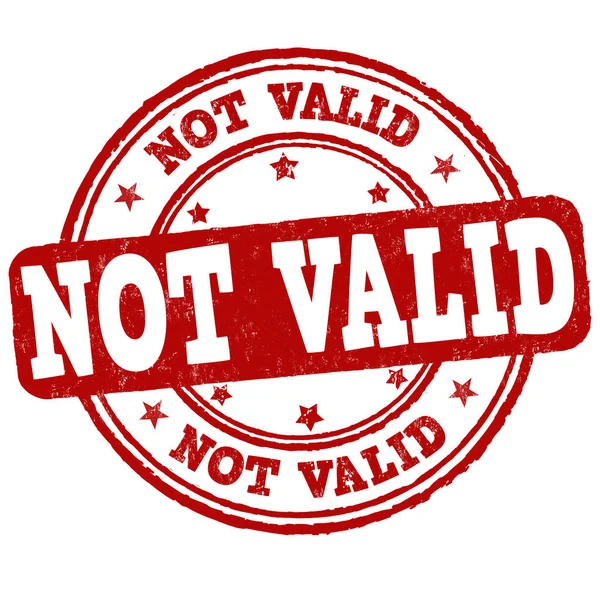 Not valid sign or stamp — Stock Vector