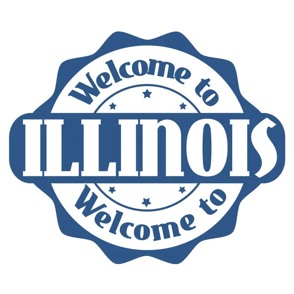 Welcome to Illinois sign or stamp — Stock Vector