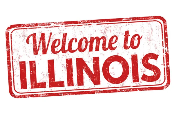 Benvenuti a Illinois segno o timbro — Vettoriale Stock