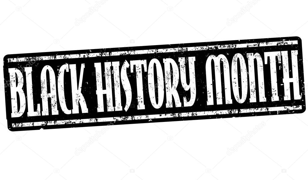 Black history month sign or stamp