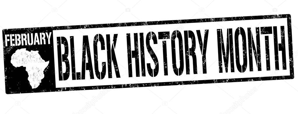 Black history month sign or stamp