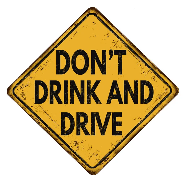 Μην πίνετε και οδηγείτε vintage μεταλλική πινακίδα — Διανυσματικό Αρχείο
