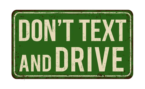 Μην το κείμενο και το αυτοκίνητο vintage μεταλλική πινακίδα — Διανυσματικό Αρχείο