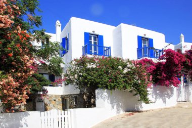 Geleneksel evleri Mykonos island, Yunanistan