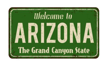 Arizona vintage paslı metal işareti için hoş geldiniz