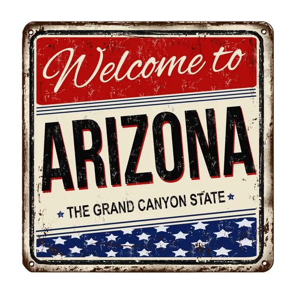 Välkommen till Arizona vintage Rostig metall skylt — Stock vektor