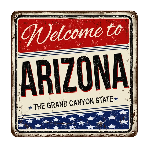 Bienvenue à Arizona vintage en métal rouillé signe — Image vectorielle