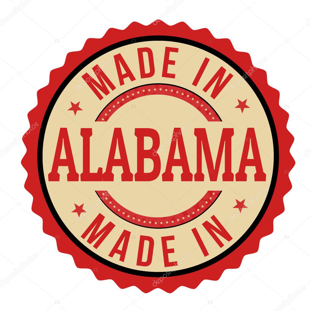 Made in Alabama label or sticker