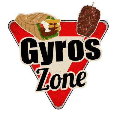 Gyros vintage paslı metal işareti bölge 