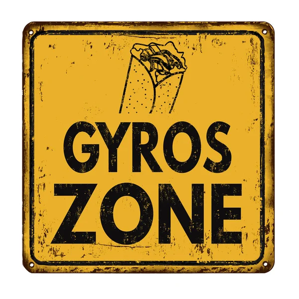 Gyros zóna vintage rezavá cedule — Stockový vektor