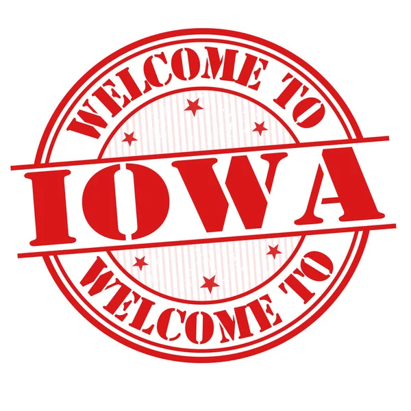 Bienvenue à Iowa signe ou timbre — Image vectorielle