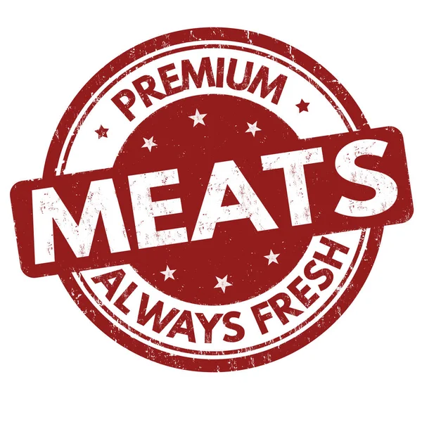 Carnes premium signo o sello — Vector de stock