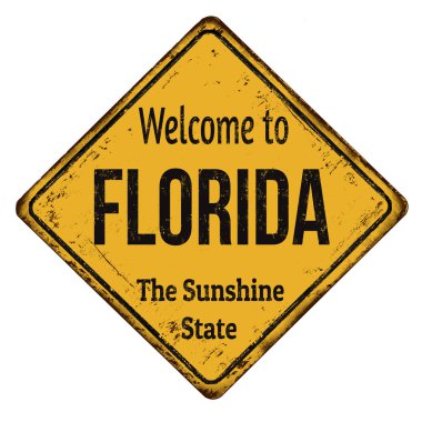 Florida vintage paslı metal işareti için hoş geldiniz