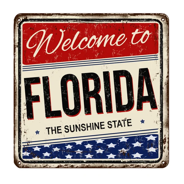 Florida vintage paslı metal işareti için hoş geldiniz