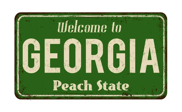 Vítejte v Georgii vintage rezavá cedule — Stockový vektor