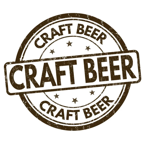 Señal o sello de cerveza artesanal — Archivo Imágenes Vectoriales