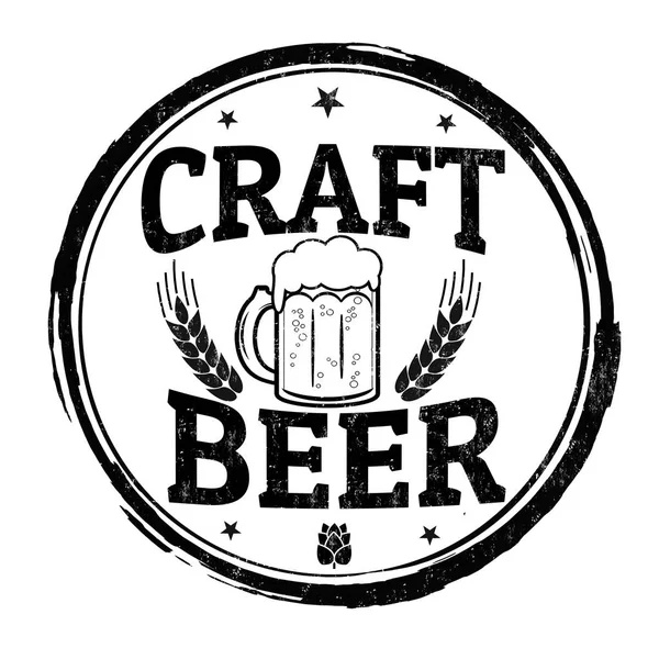 Señal o sello de cerveza artesanal — Archivo Imágenes Vectoriales